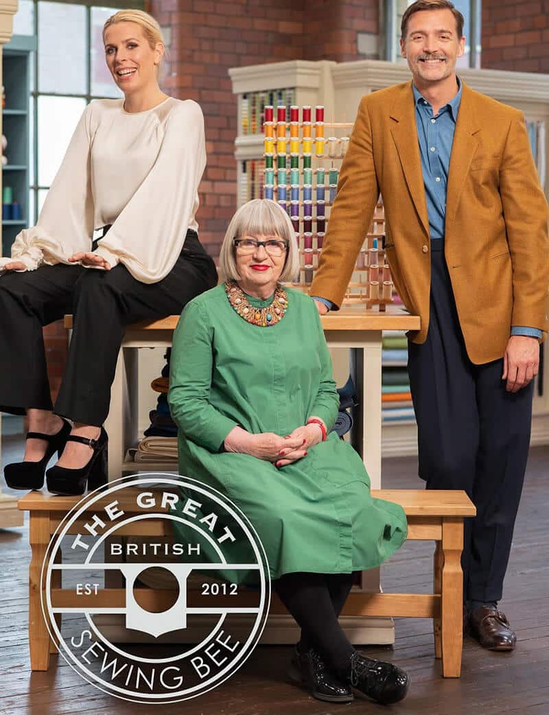 Image of 3 hosts for the Great British Sewing Bee