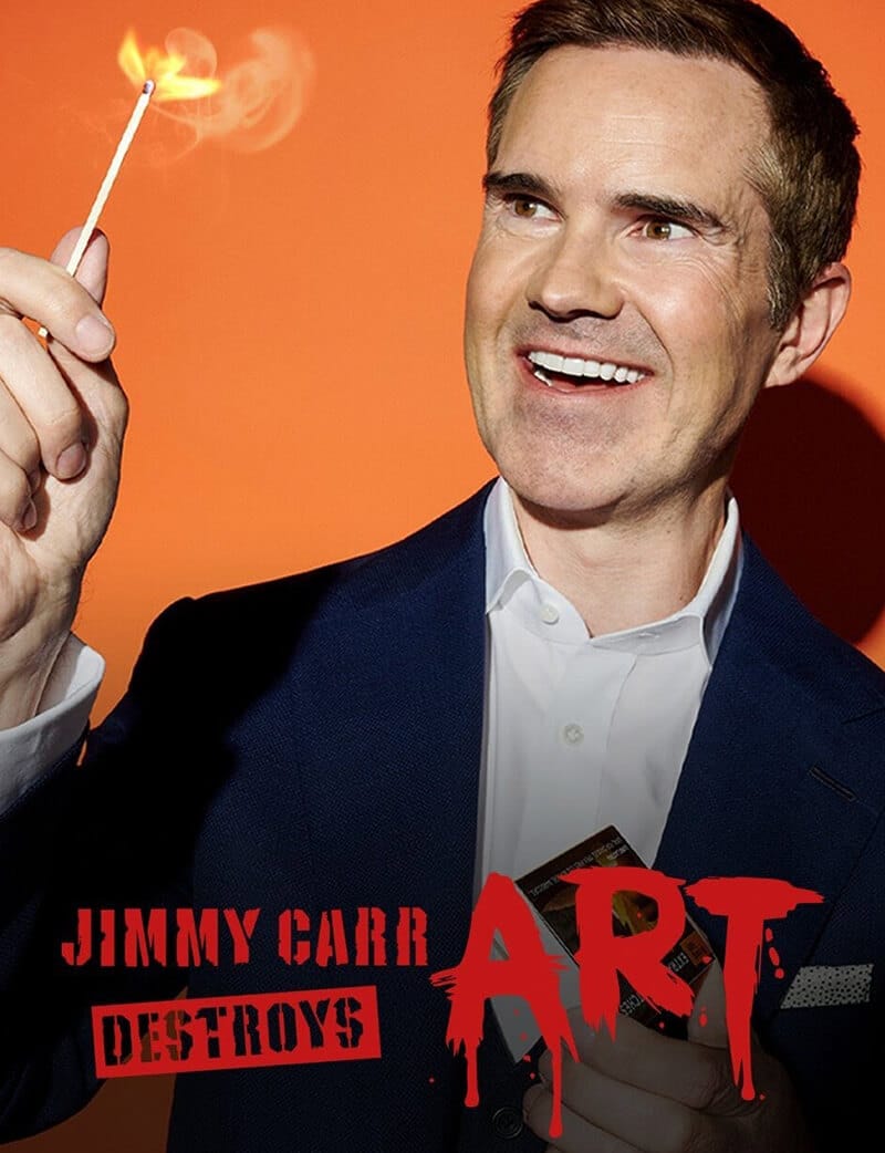 Opening title of Jimmy Carr Destroys Art Tv Show